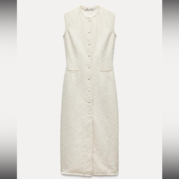 ZARA Structured Straight Cut Dress - Picture 3 of 5